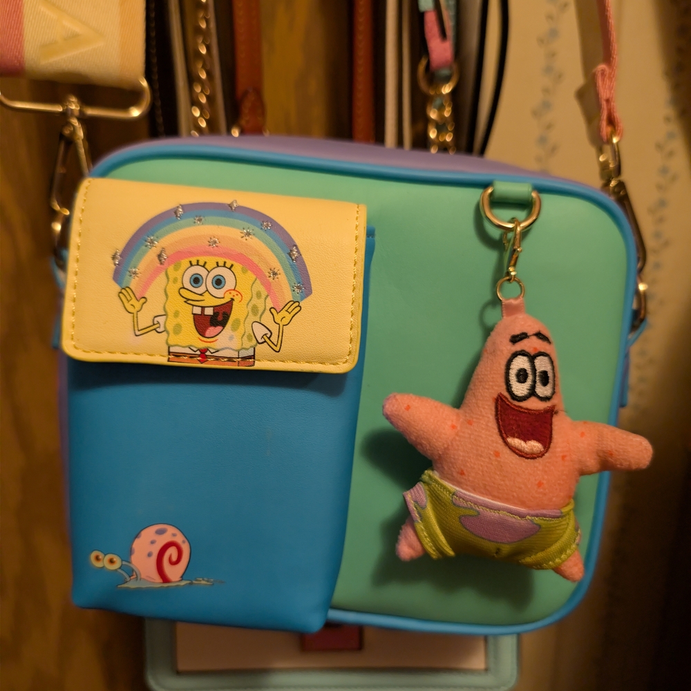 SpongeBob SquarePants Kids Rainbow Bag with Patrick Keychain